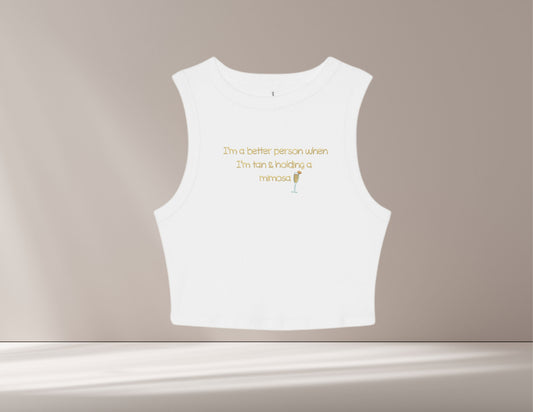 I'm Better Tan With a Mimosa Cropped Tank Top