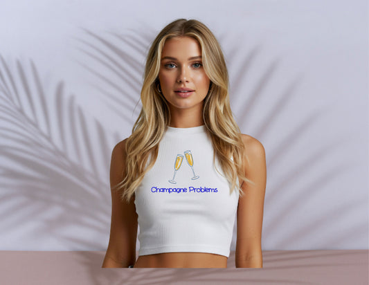 Champagne Problems Cropped Tank Top
